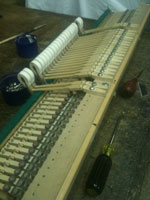 New hammers, shanks and flanges being installed