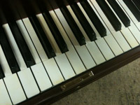 Restored H.F. Miller grand, keyboard closeup