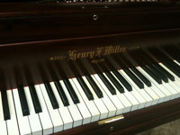Restored H.F. Miller grand, keyboard