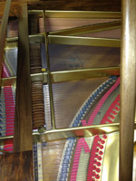 Sold: Chickering 5' 10" walnut grand, interior view