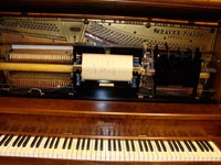 Restored Weaver upright player, mechanism