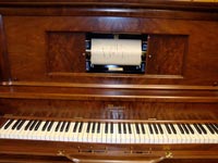 Restored Weaver upright player, closeup